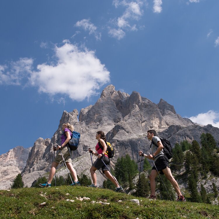 Persone  che fanno un trekking in Val Contrin in Val di Fassa | © Mattia Rizzi - Archivio Immagini ApT Val di Fassa