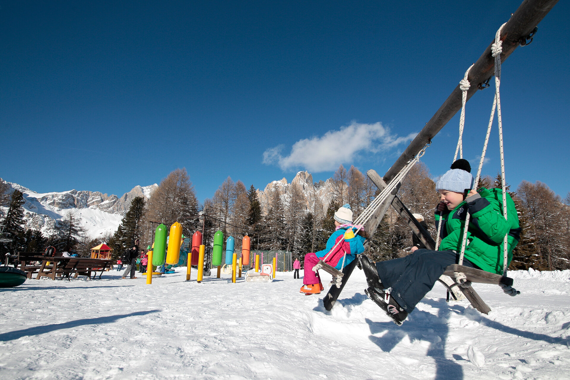 Parco giochi sulla neve al Ciampedie in Val di Fassa | © Federico Modica  - Archivio Immagini ApT Val di Fassa