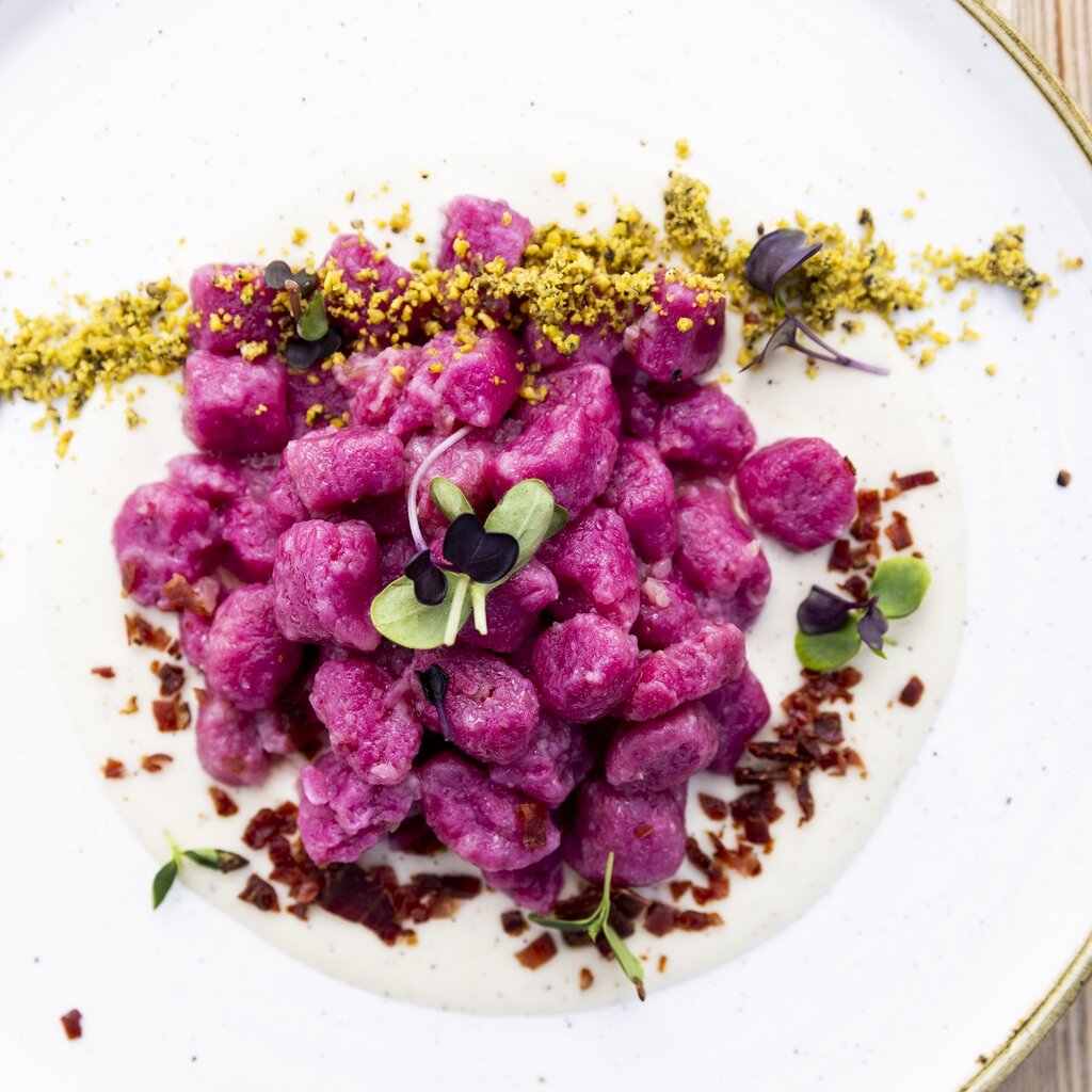 Piatto di gnocchi rosa  | © Federico Modica - Archivio Immagini ApT Val di Fassa