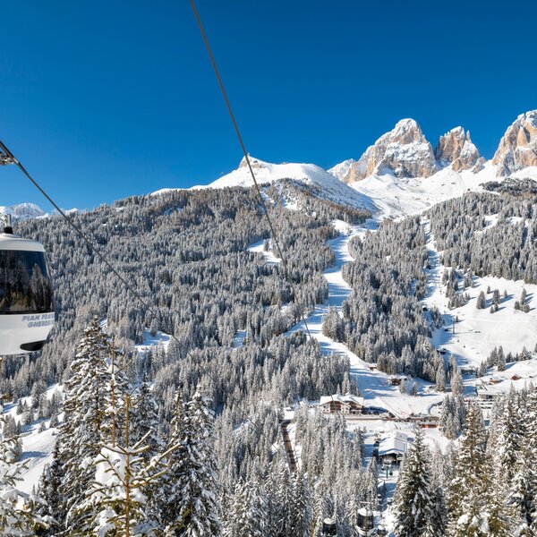 Cabinovia a Pian de Frataces in Val di Fassa | © Nicolò Miana - Archivio Immagini ApT Val di Fassa