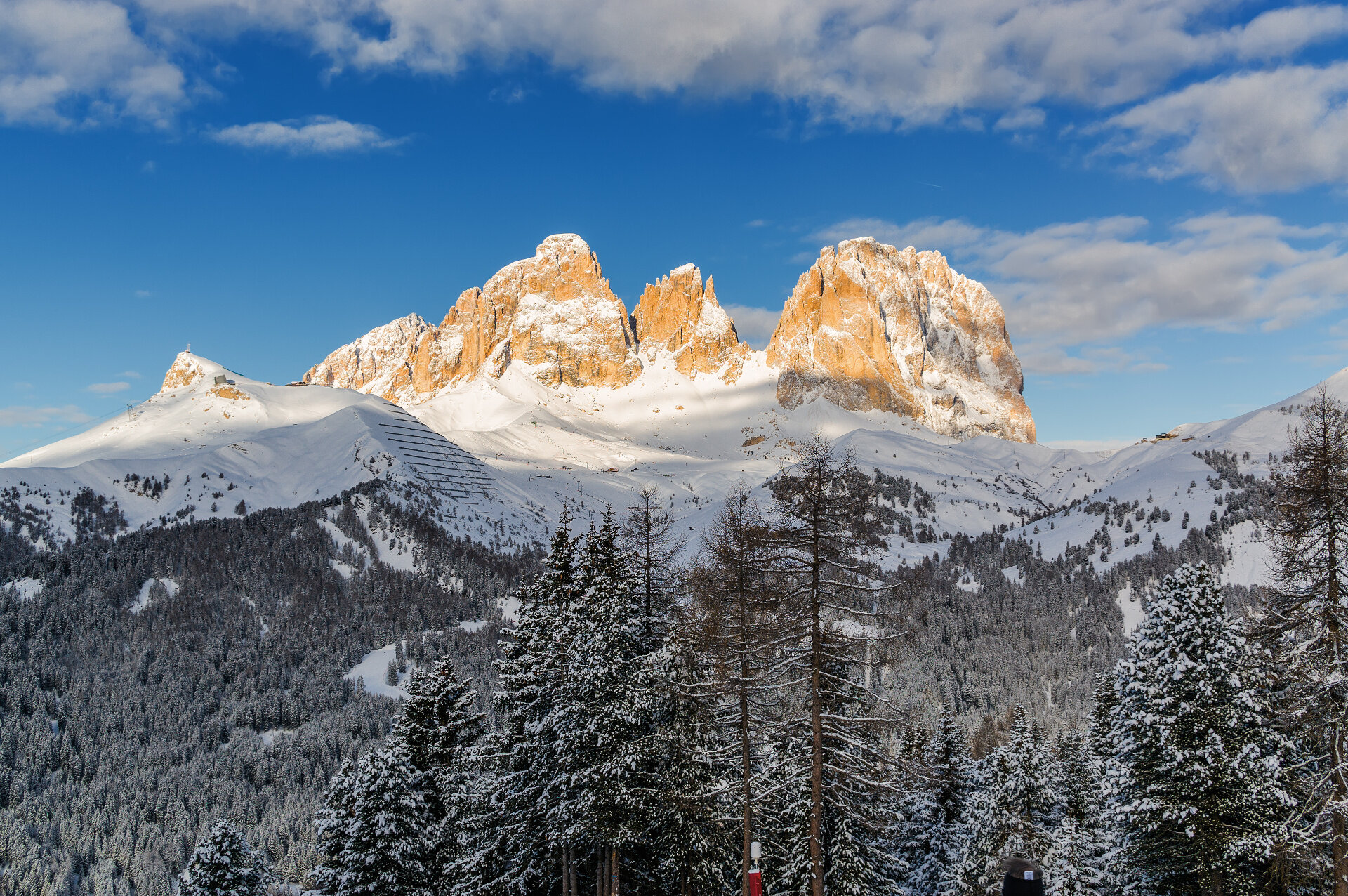 Vista del Sassolungo dal Belvedere in Val di Fassa | © Archivio Immagini ApT Val di Fassa