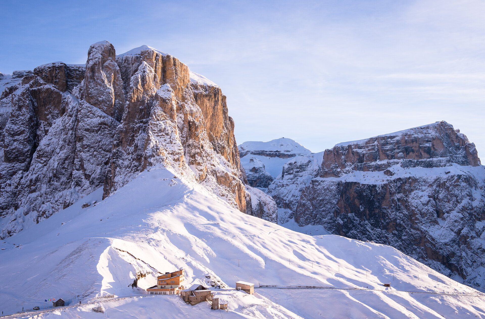Inverno al Passo Sella in Val di Fassa | © Andrea Costa - Archivio Immagini ApT Val di Fassa
