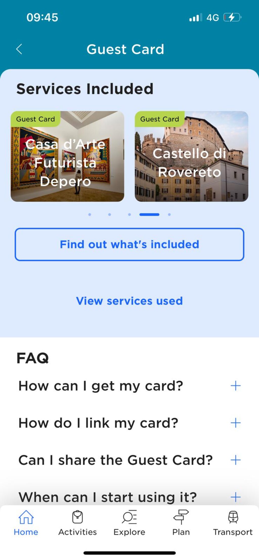 6 Servizi Card FAQ EN