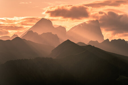 Sfumature di Dolomiti al tramonto in Val di Fassa