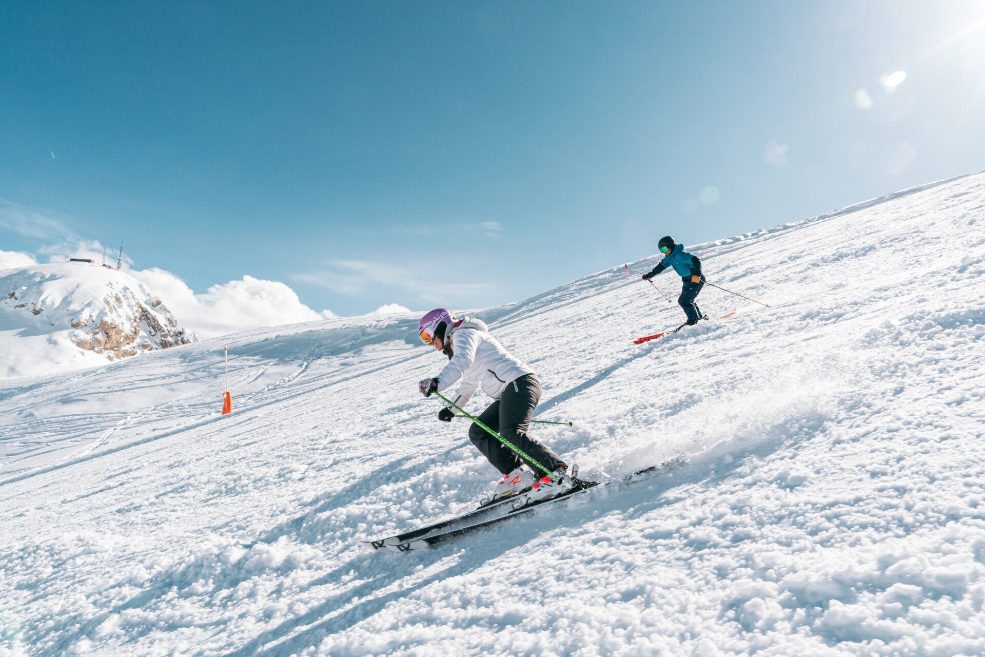 Sci alpino sulle Dolomiti in Val di Fassa | © Mattia Rizzi - Archivio Immagini ApT Val di Fassa