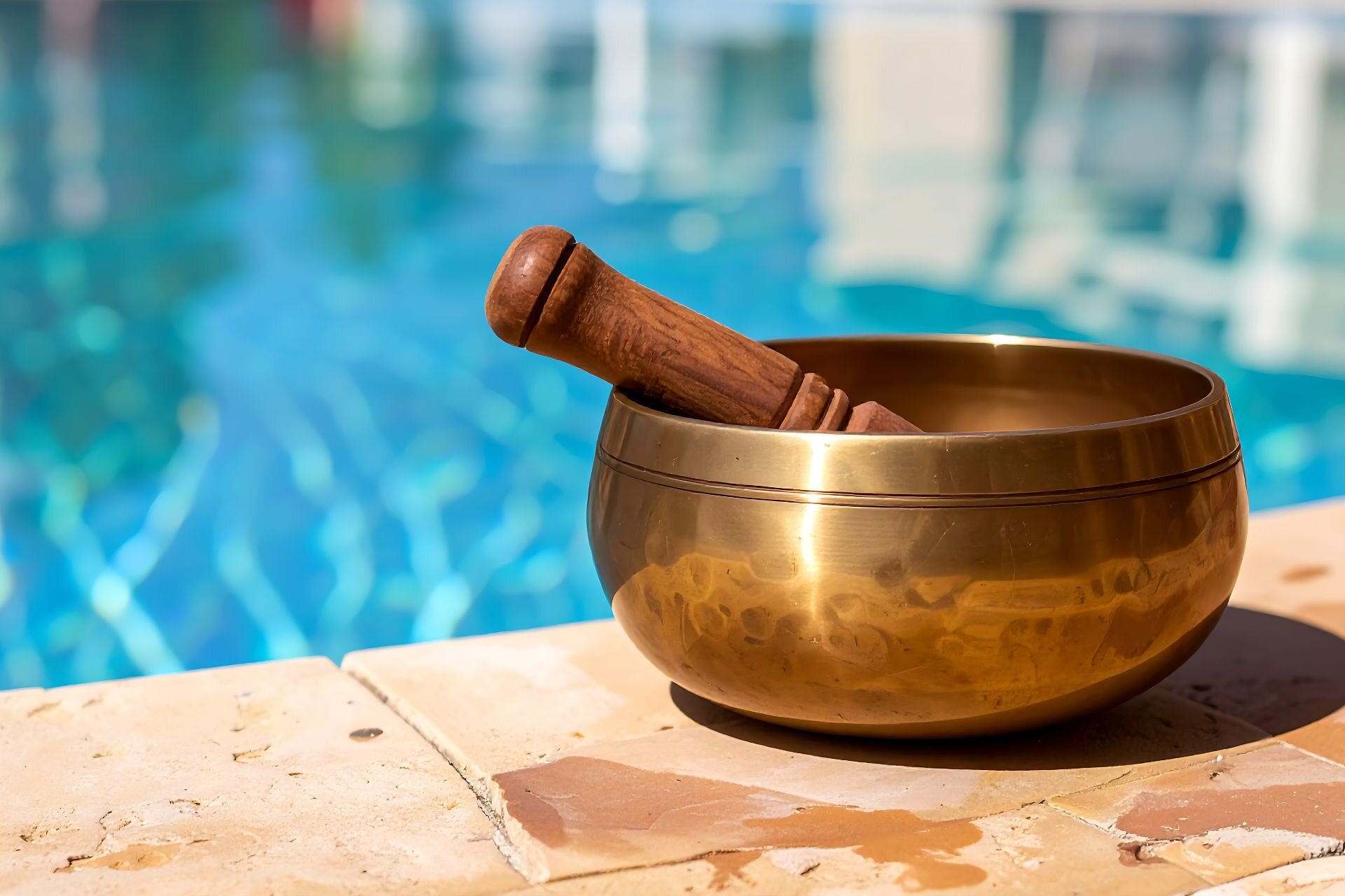 Campane tibetane vicino ad una piscina | © Archivio Immagini ApT Val di Fassa - AdobeStock