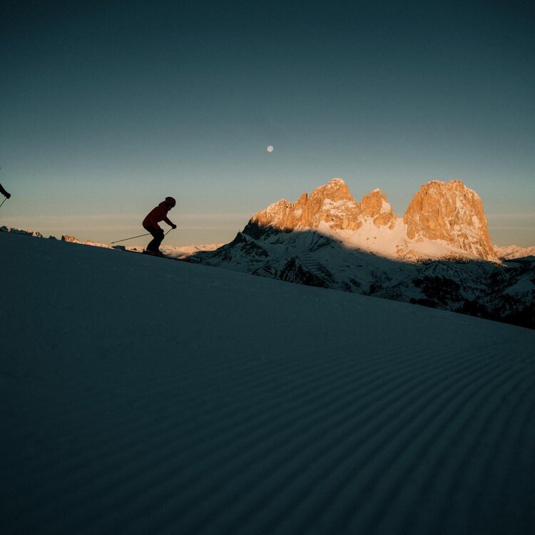 Trentino Ski Sunrise: Skiing At Dawn At Belvedere