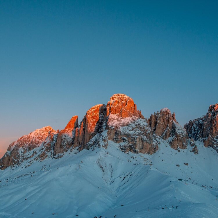 Trentino Ski Sunrise: Skiing At Dawn At Col Rodella
