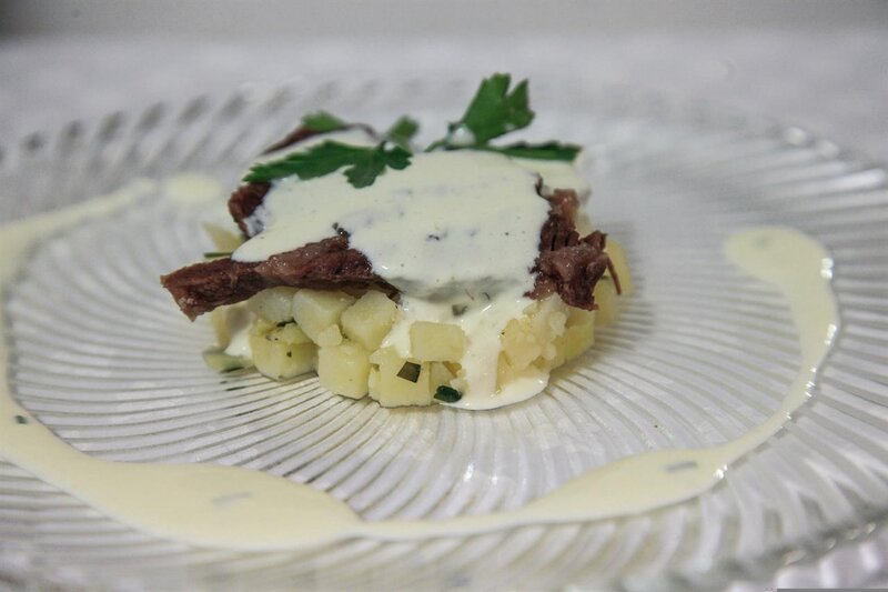 Guancetta con dressing allo yogurt