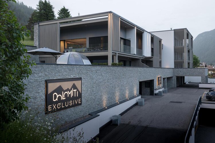 Dolomiti Exclusive external view by the entrance