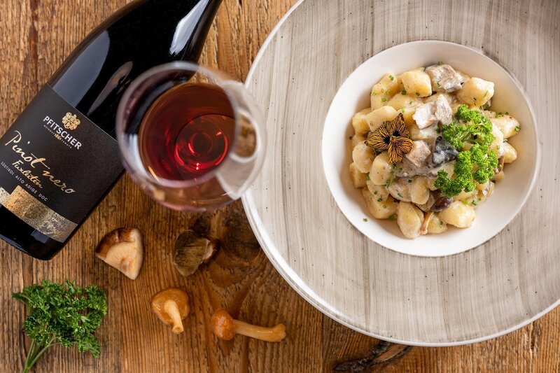 Gnocchi di polenta  con funghi e panna di soia