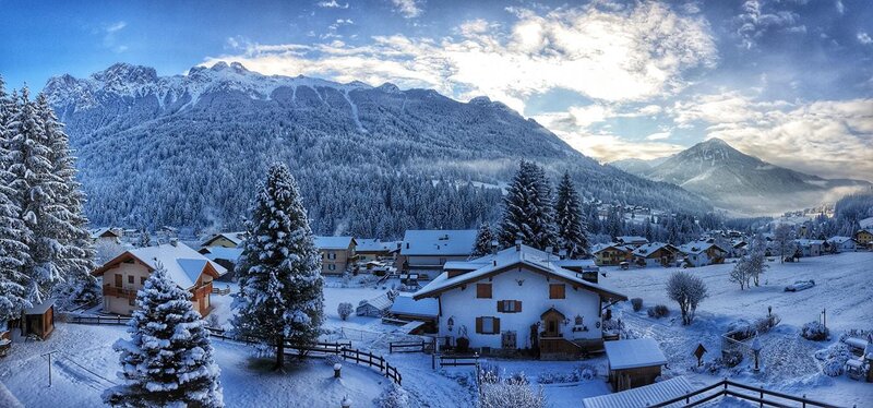 Vista panoramica balcone invernale