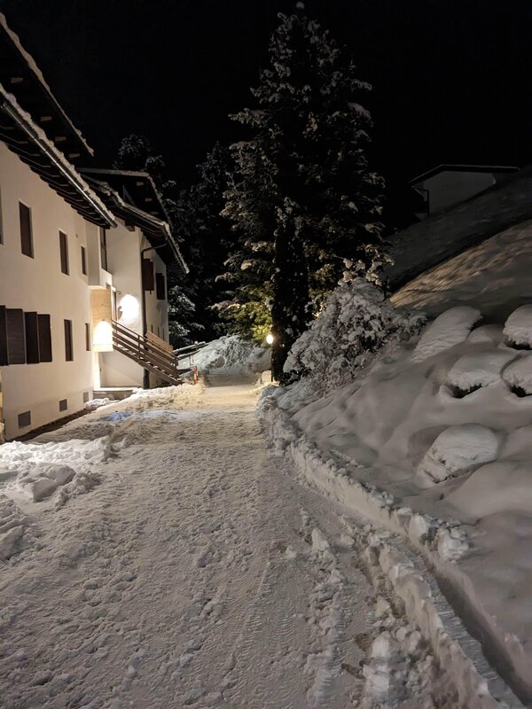 Back of the building leading to the entrance of the flat